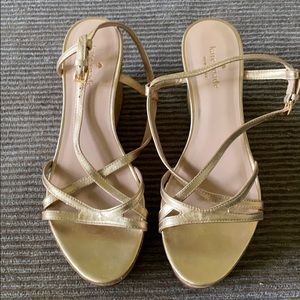 Kate Spade gold wedge sandal
